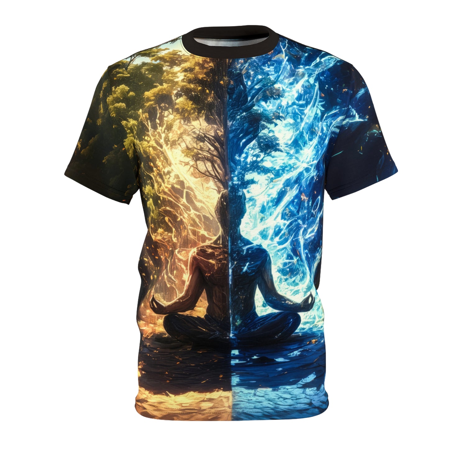 "Balance of Elements: Yin-Yang Meditation AOP T-Shirt"