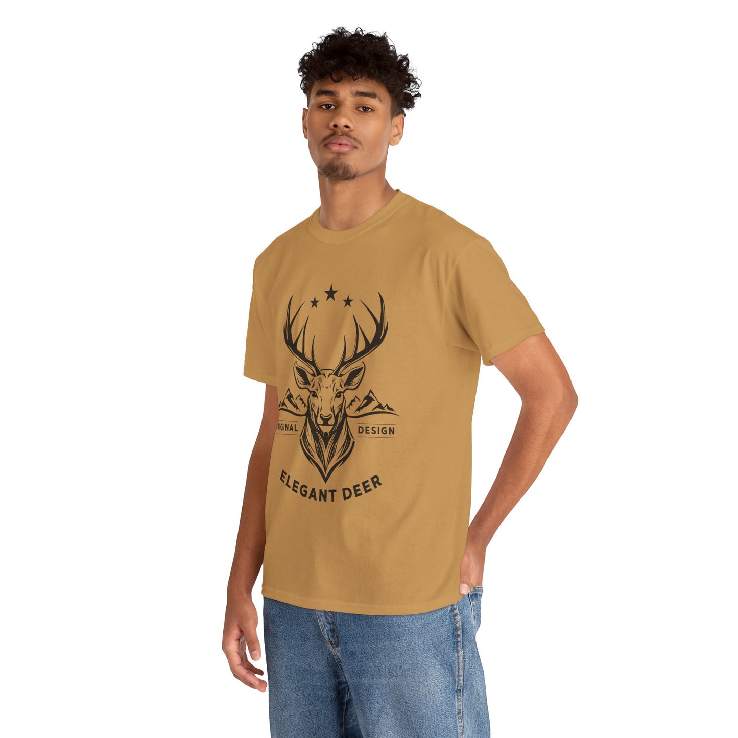 Elegant Deer Unisex Heavy Cotton T-shirt Collection Winter 2024