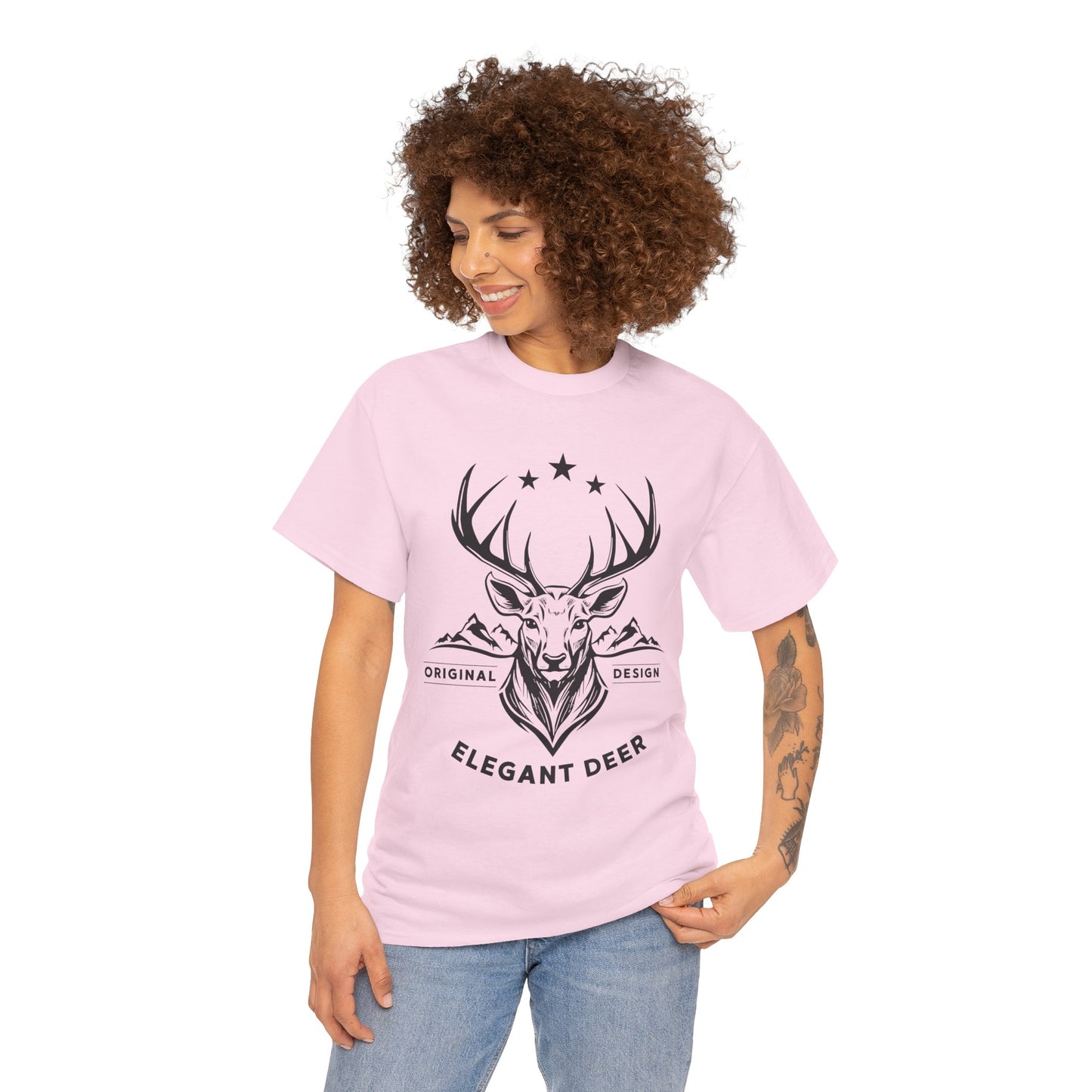 Elegant Deer Unisex Heavy Cotton T-shirt Supporter Collection Winter 2025