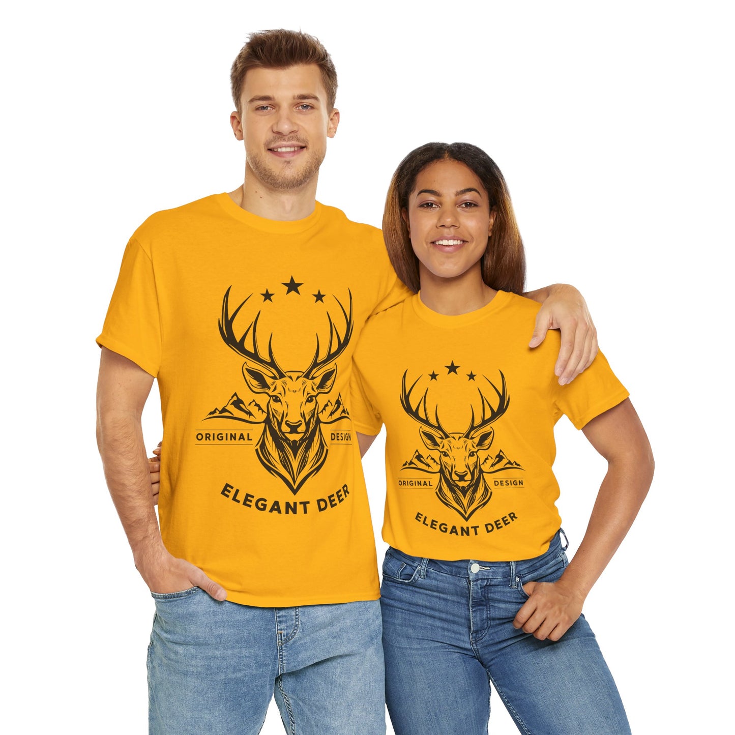 Elegant Deer Unisex Heavy Cotton T-shirt Supporter Collection Winter 2025
