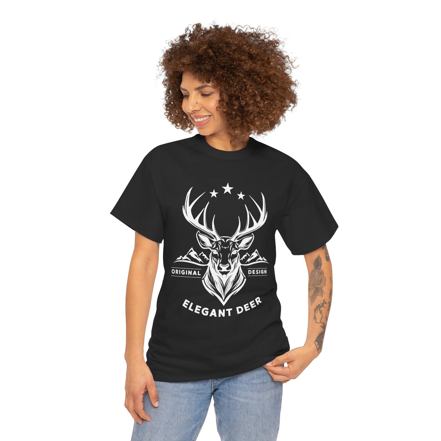 Elegant Deer Unisex Heavy Cotton T-shirt Supporter Collection Winter 2025