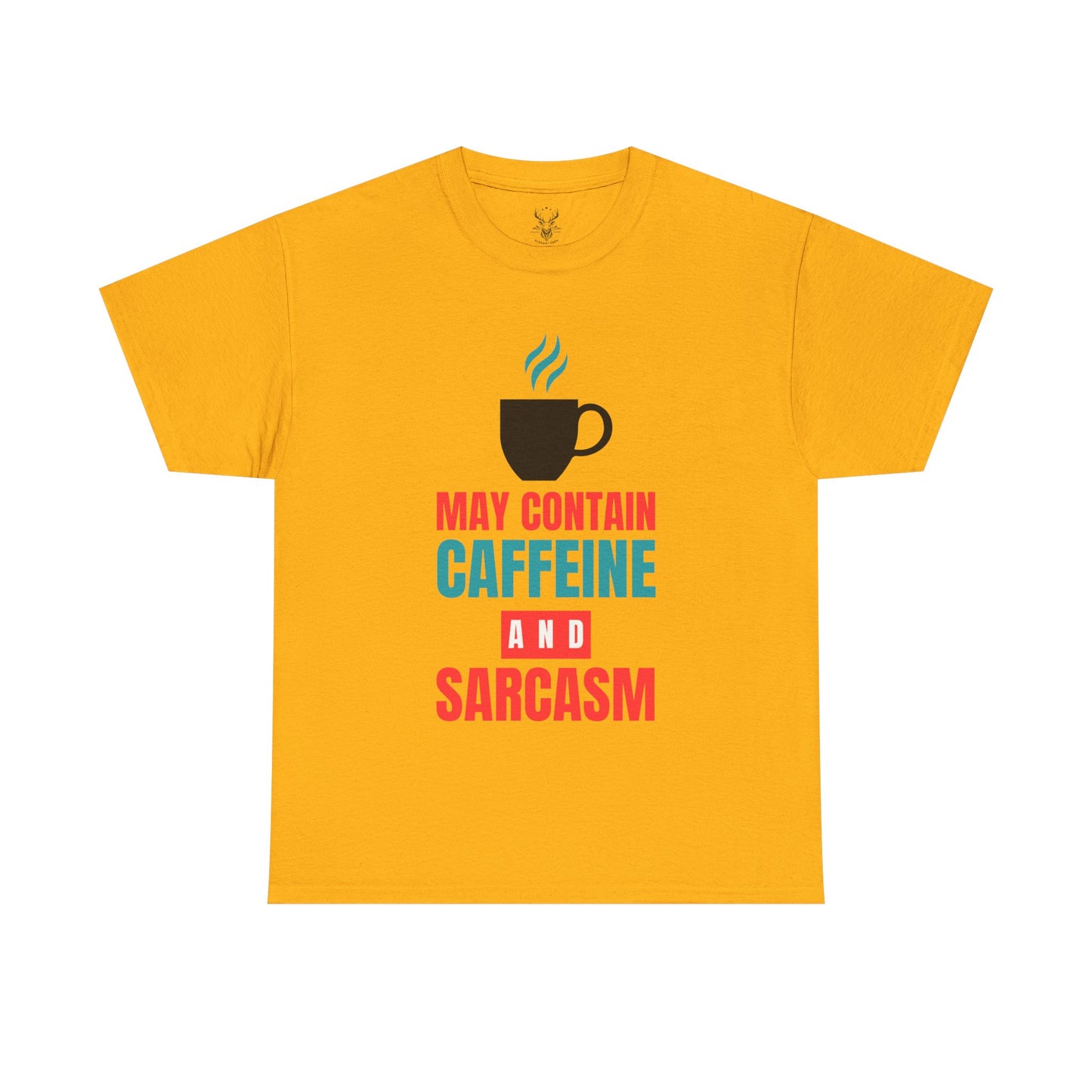 May Contain Caffeine and Sarcasm – Funny Tee by Elegant Deer T-shirt