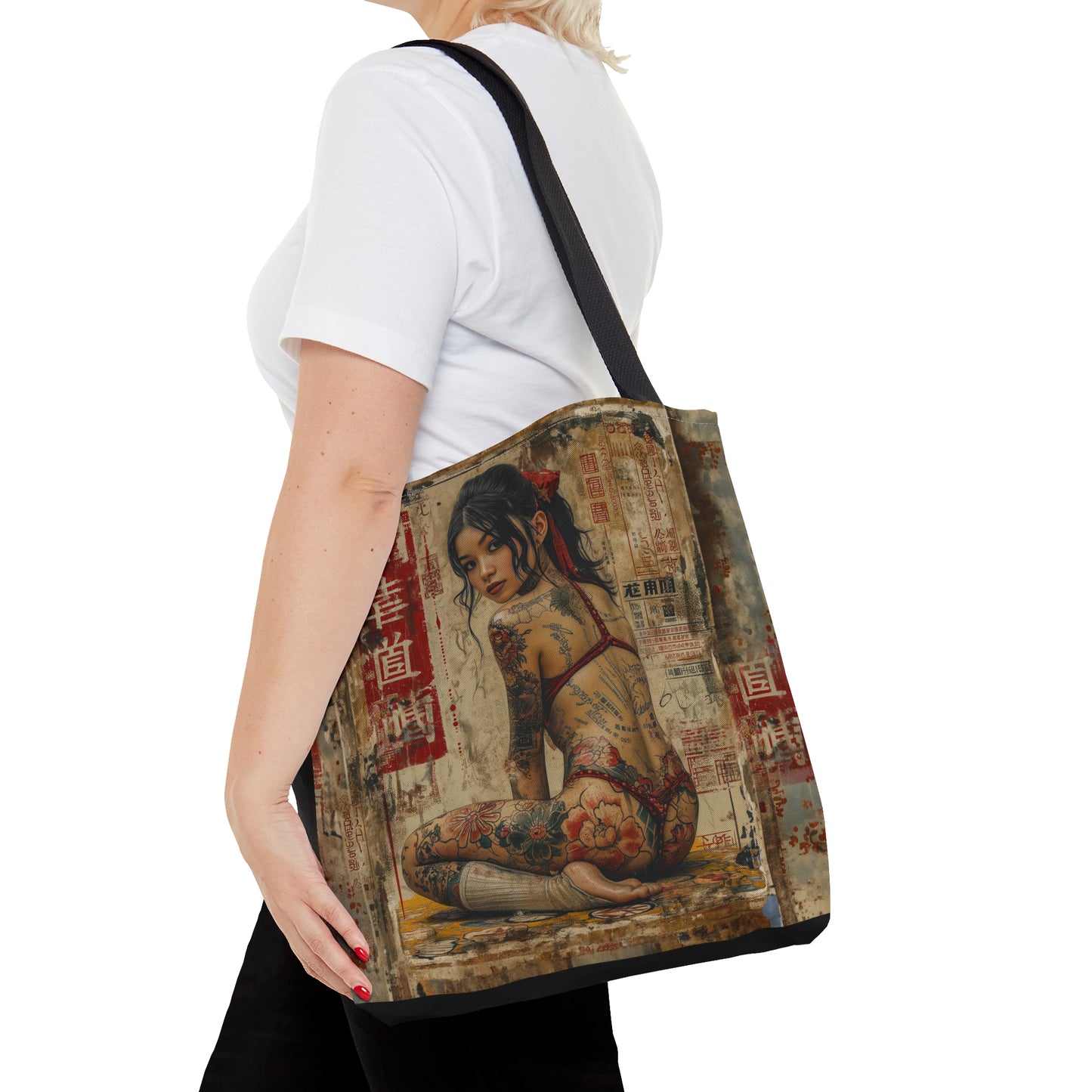 Gorgeous tattooed Asian woman Tote Bag