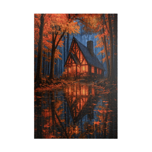 🍁 Autumn Glow Puzzle – Cabin in the Golden Forest 🌲🏡