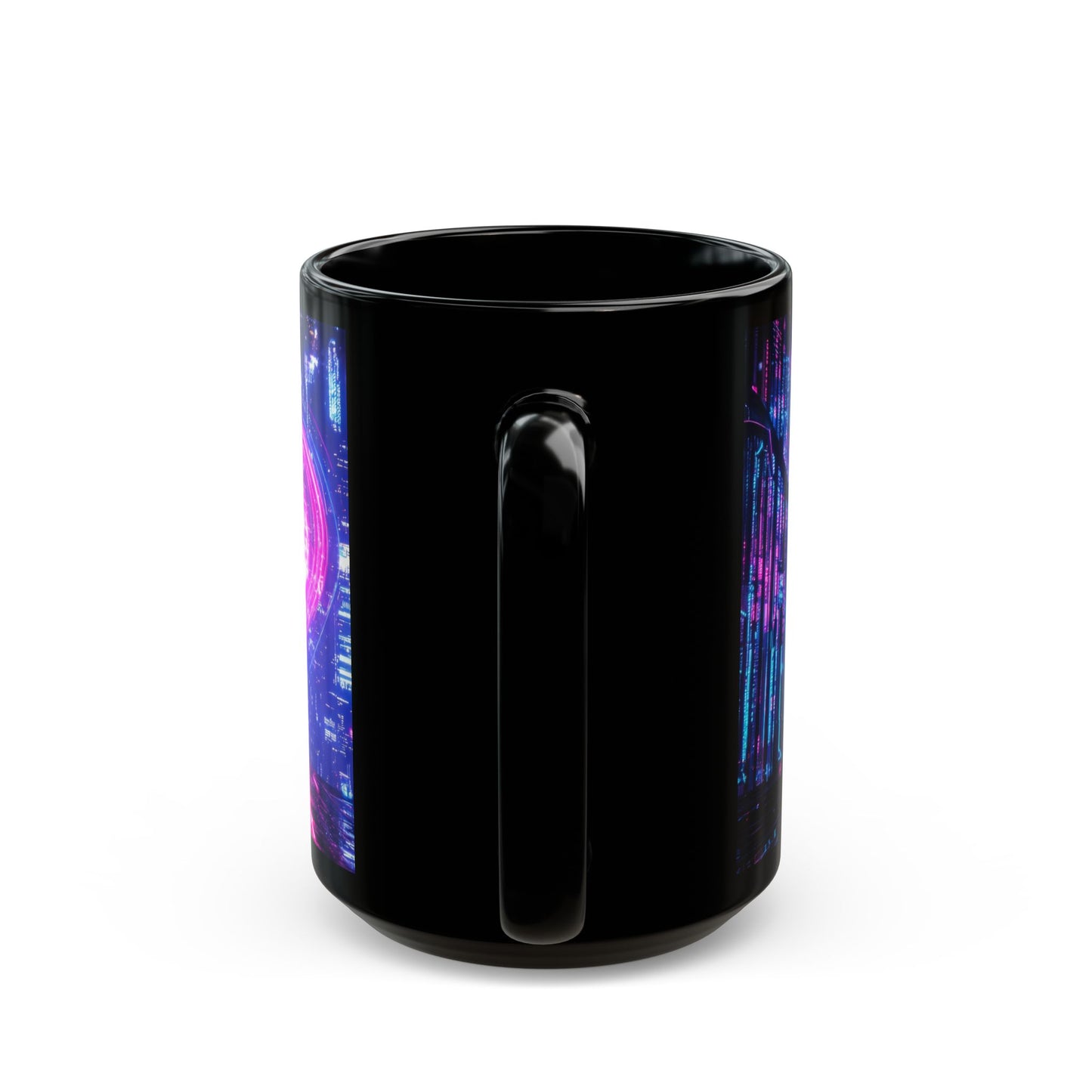 Cyberpunk Neon Love - Black 15oz Mug