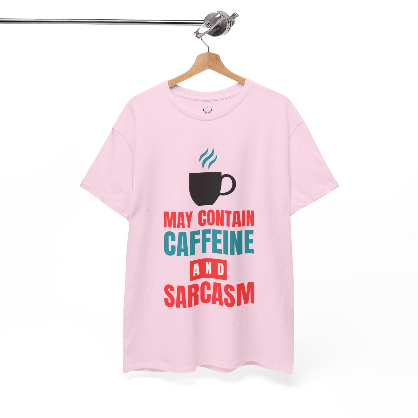 May Contain Caffeine and Sarcasm – Funny Tee by Elegant Deer T-shirt