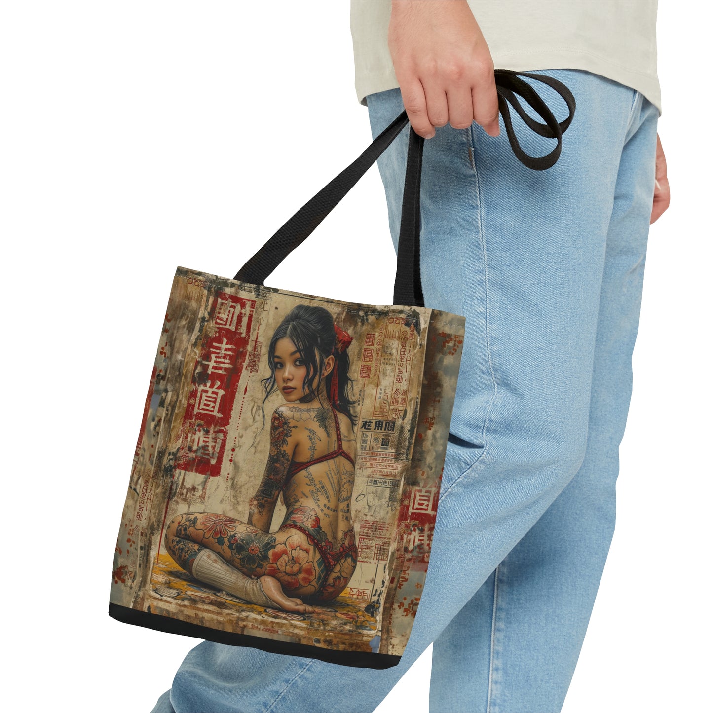 Gorgeous tattooed Asian woman Tote Bag