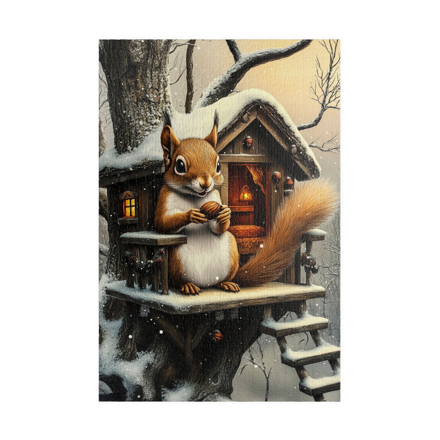 🥜 Winter Cozy – Squirrel Cabin Puzzle ❄️