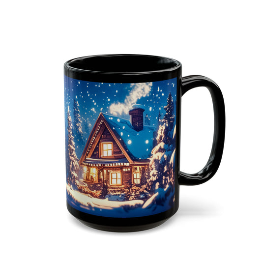 Cozy Winter Cabin Mug – Warmth in Every Sip 15oz