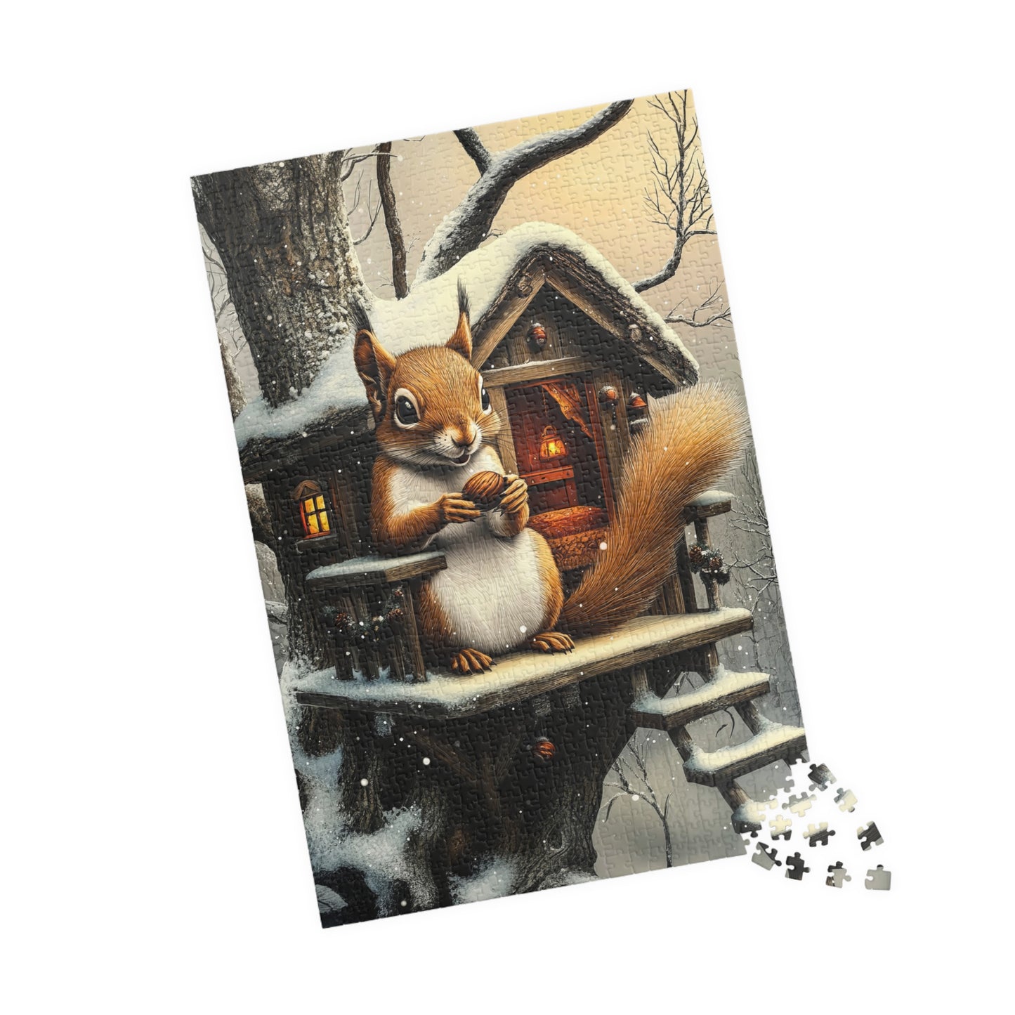 🥜 Winter Cozy – Squirrel Cabin Puzzle ❄️