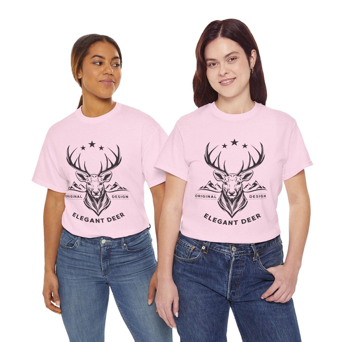 Elegant Deer Unisex Heavy Cotton T-shirt Collection Winter 2024