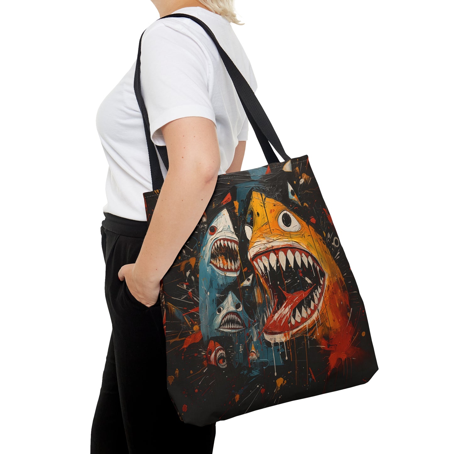 Neo - Impressionistic sharks Tote Bag