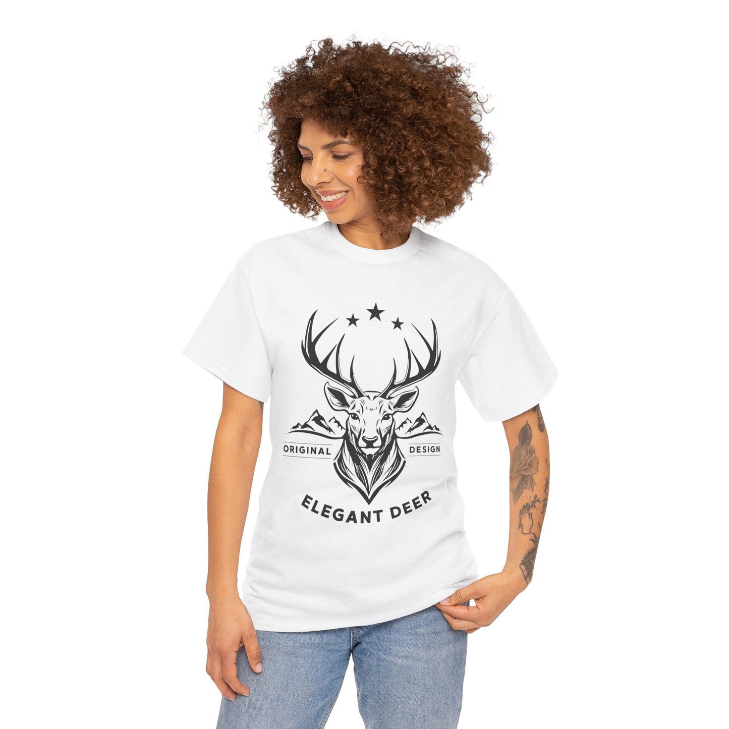 Elegant Deer Unisex Heavy Cotton T-shirt Supporter Collection Winter 2025