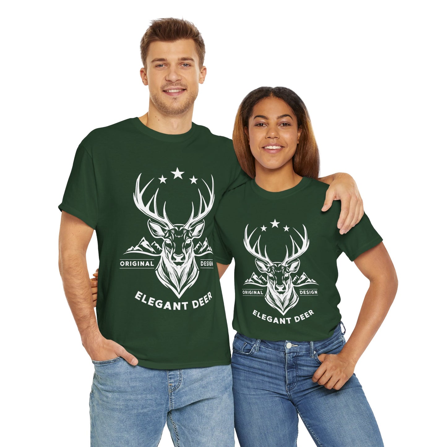 Elegant Deer Unisex Heavy Cotton T-shirt Supporter Collection Winter 2025