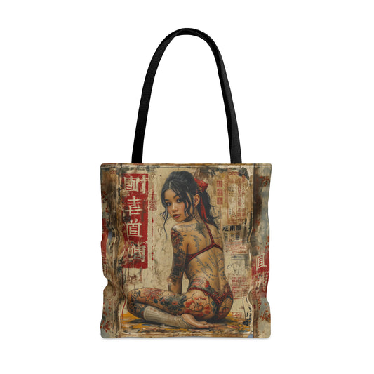 Gorgeous tattooed Asian woman Tote Bag