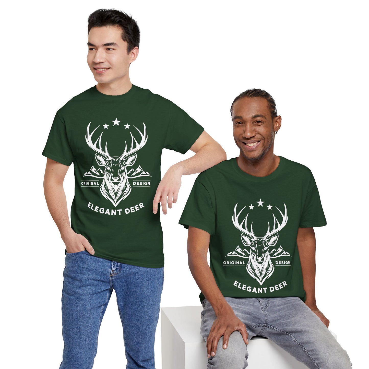 Elegant Deer Unisex Heavy Cotton T-shirt Supporter Collection Winter 2025
