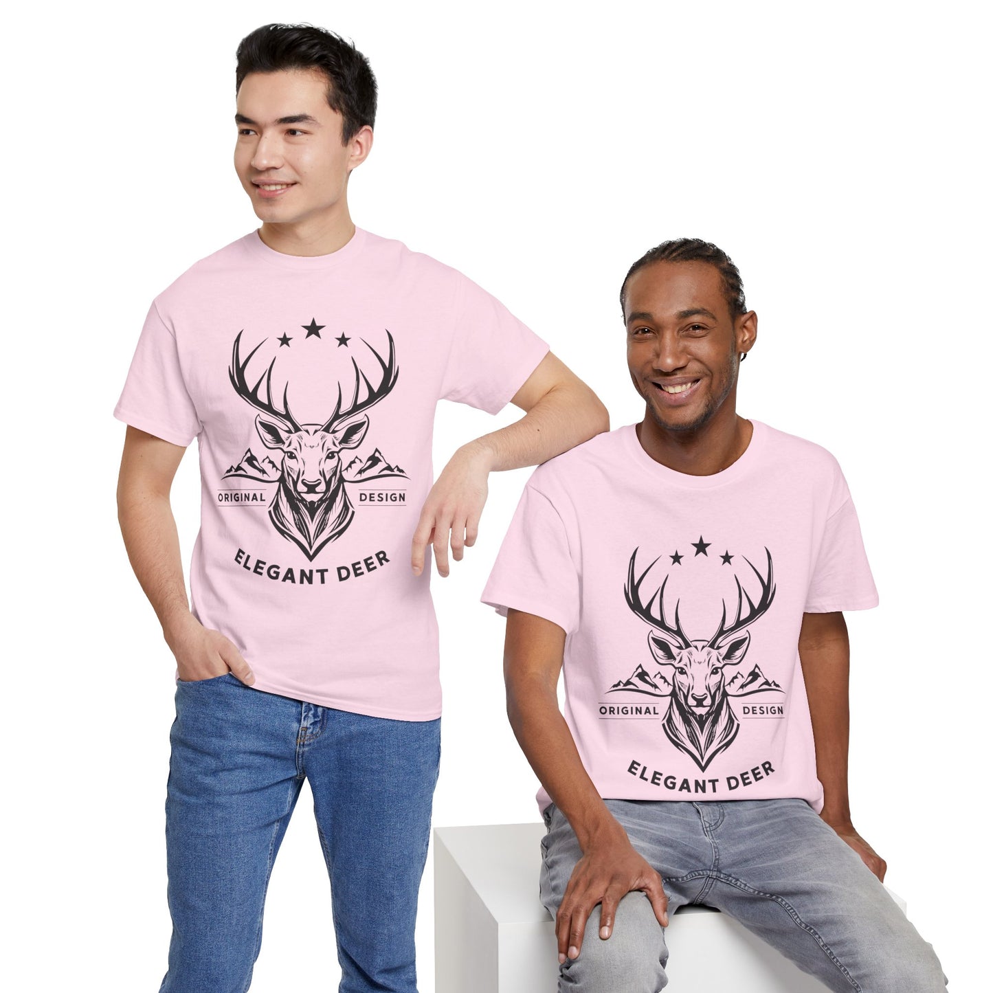 Elegant Deer Unisex Heavy Cotton T-shirt Supporter Collection Winter 2025