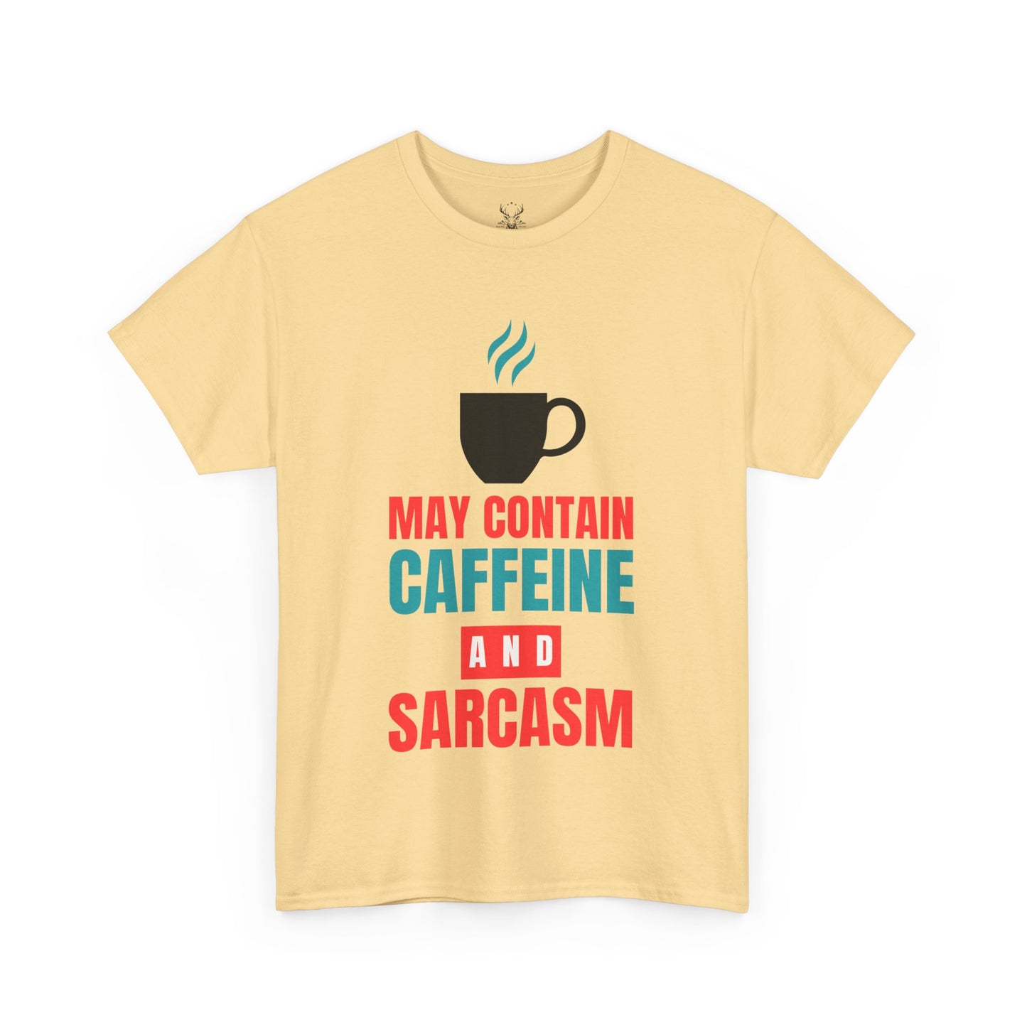 May Contain Caffeine and Sarcasm – Funny Tee by Elegant Deer T-shirt