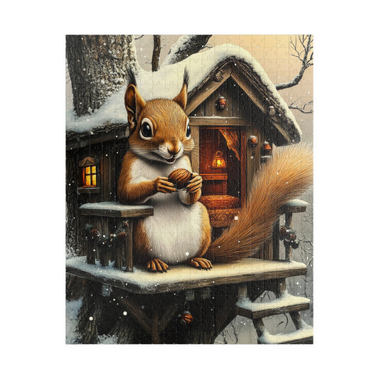 🥜 Winter Cozy – Squirrel Cabin Puzzle ❄️