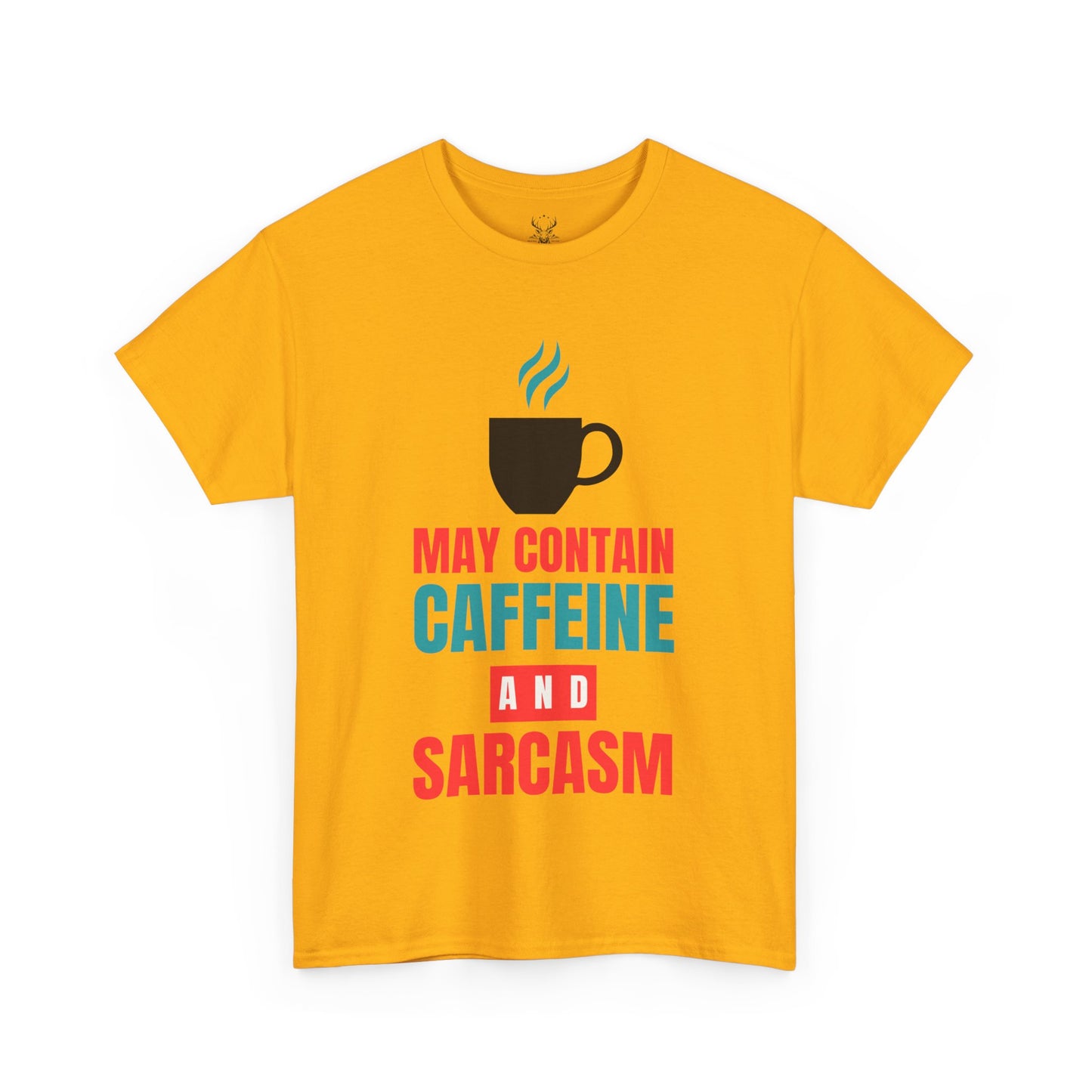 May Contain Caffeine and Sarcasm – Funny Tee by Elegant Deer T-shirt