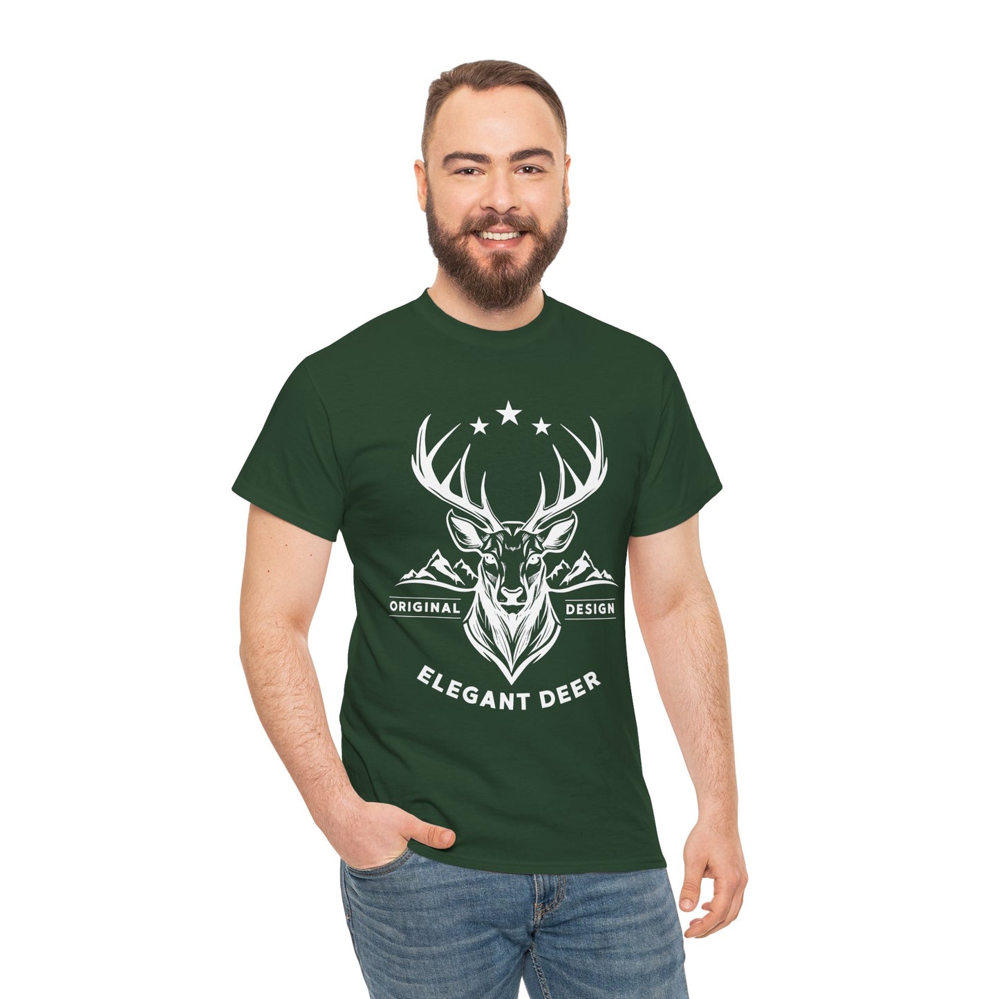 Elegant Deer Unisex Heavy Cotton T-shirt Supporter Collection Winter 2025