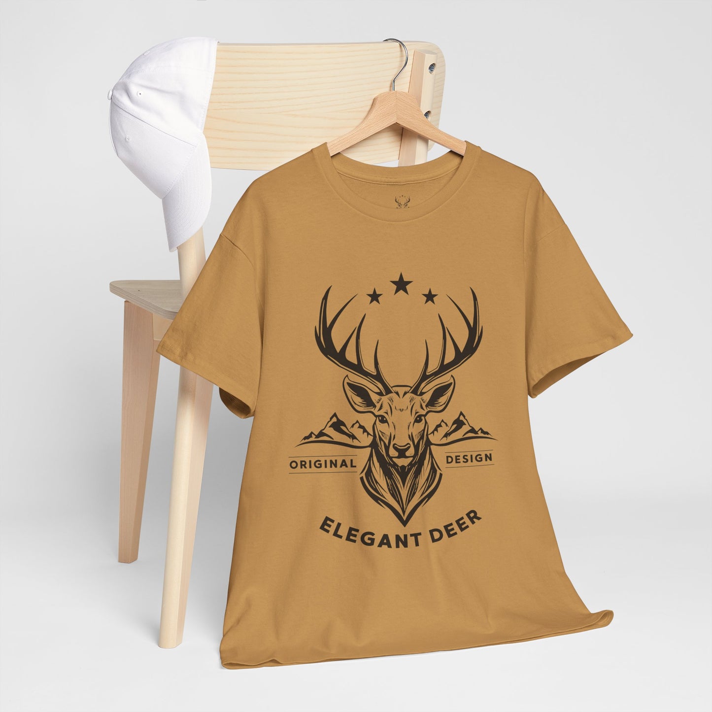 Elegant Deer Unisex Heavy Cotton T-shirt Collection Winter 2024