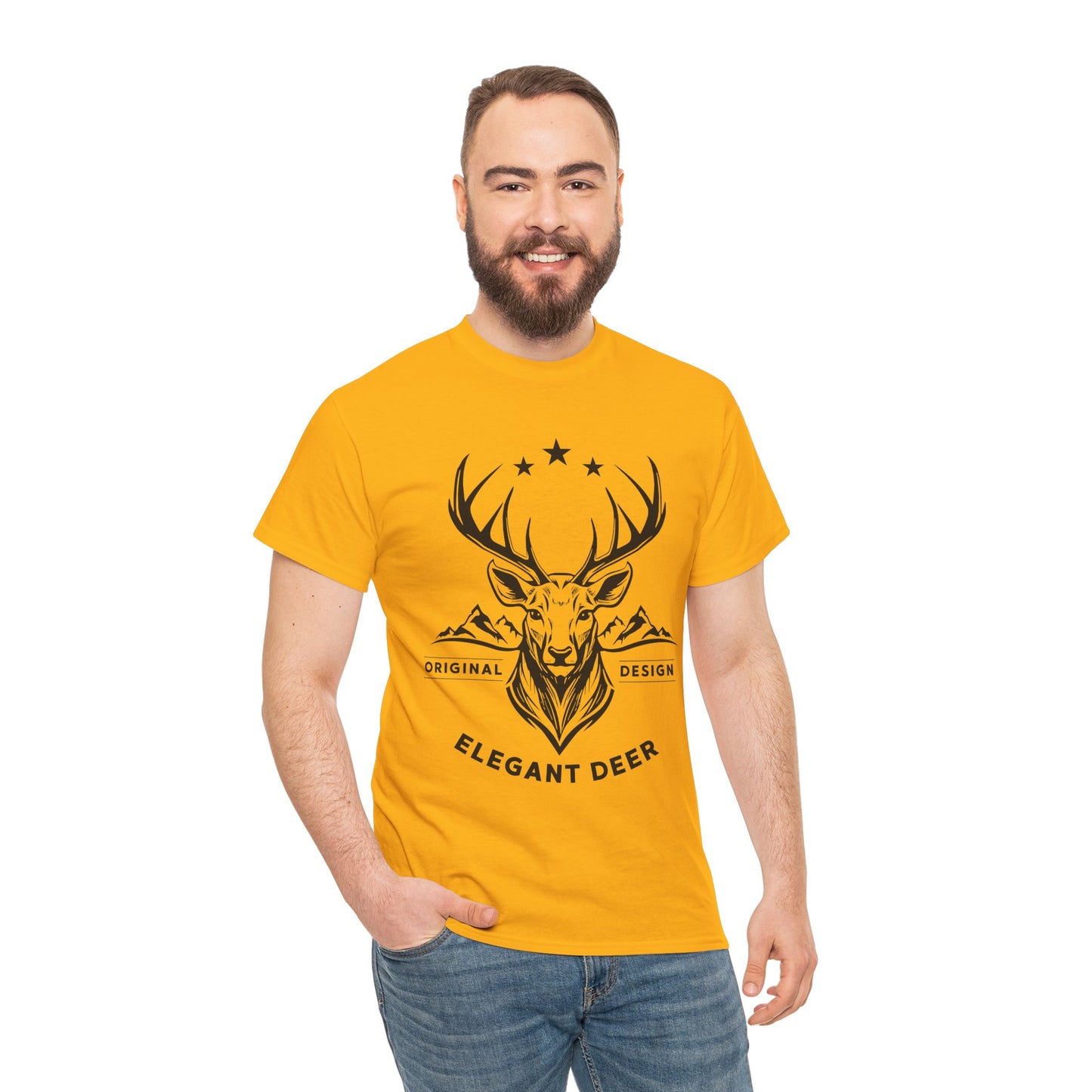Elegant Deer Unisex Heavy Cotton T-shirt Supporter Collection Winter 2025