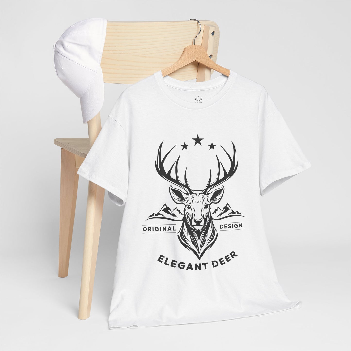 Elegant Deer Unisex Heavy Cotton T-shirt Collection Winter 2024