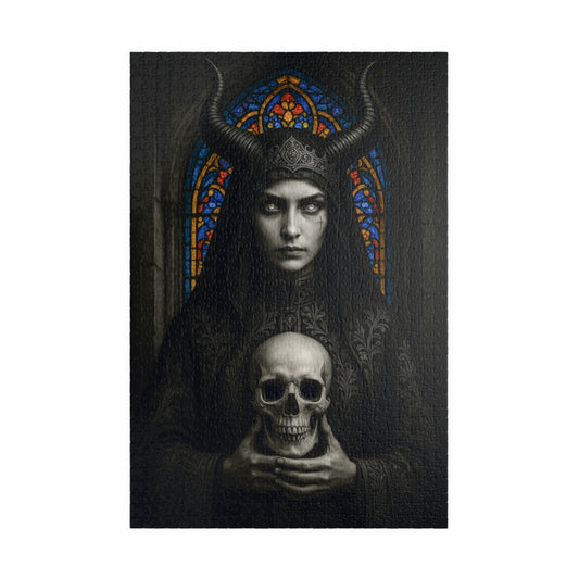 💀 Gothic Horned Nun Puzzle – Dark Elegance Edition 🌹