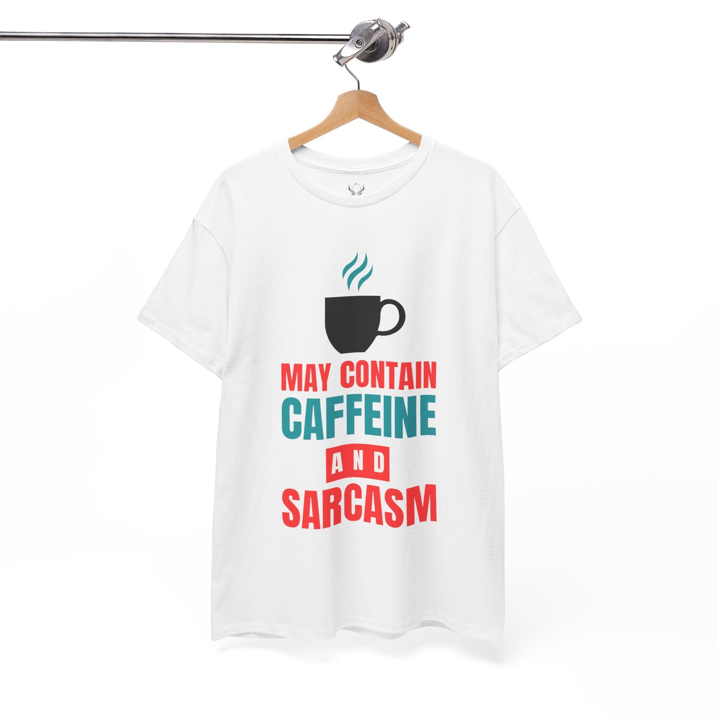 May Contain Caffeine and Sarcasm – Funny Tee by Elegant Deer T-shirt