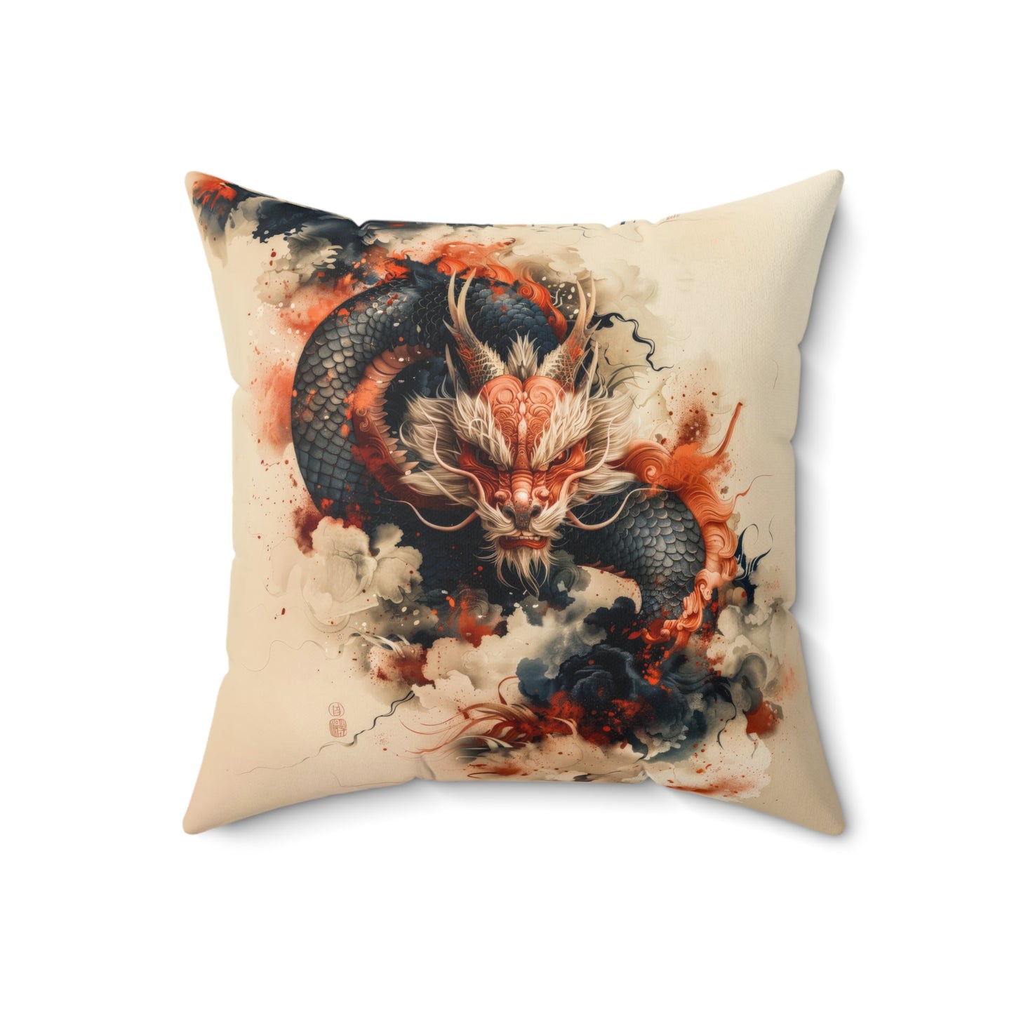 Exquisite Dragon Motif Pillow