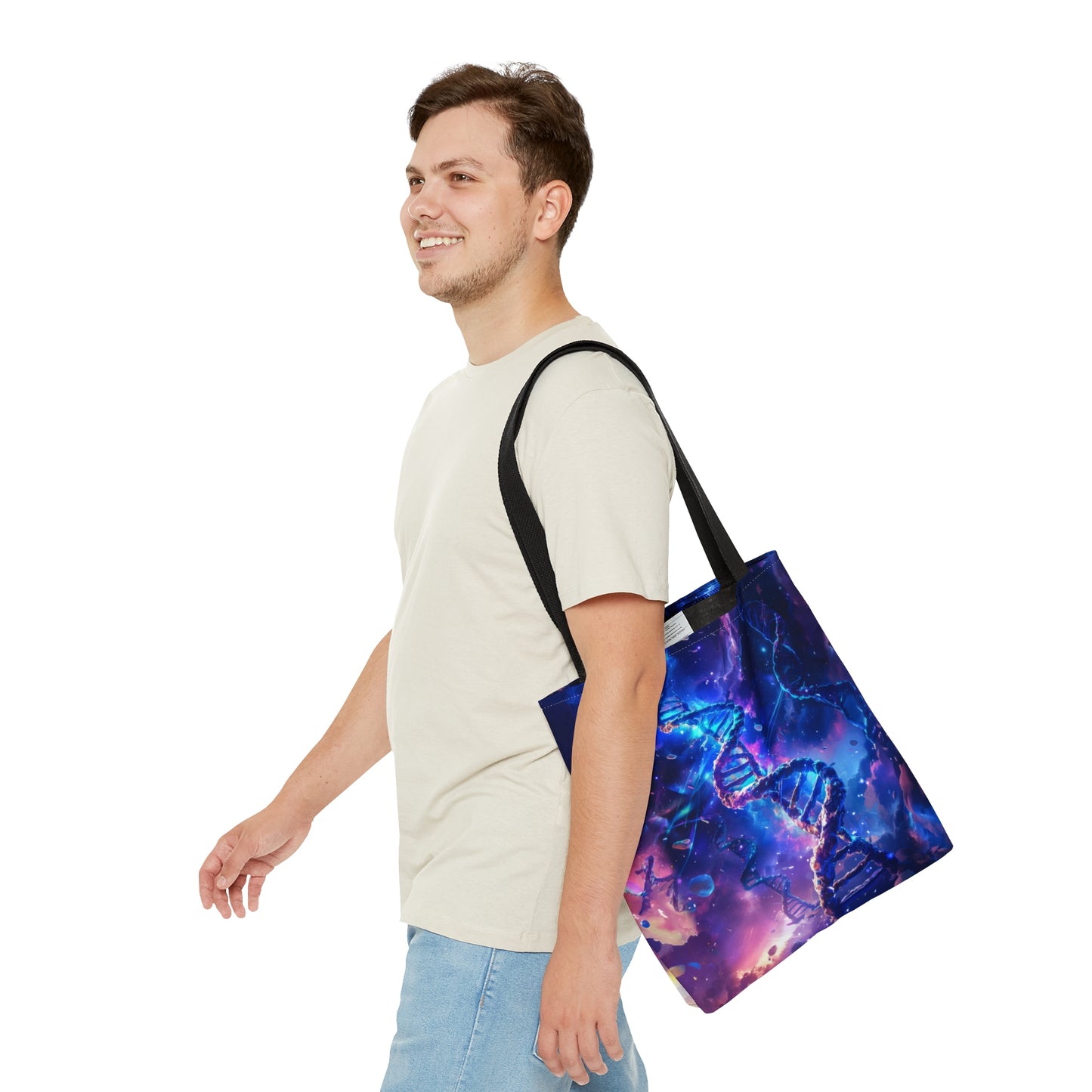 Cosmic Code: Galaxy DNA Tote Bag