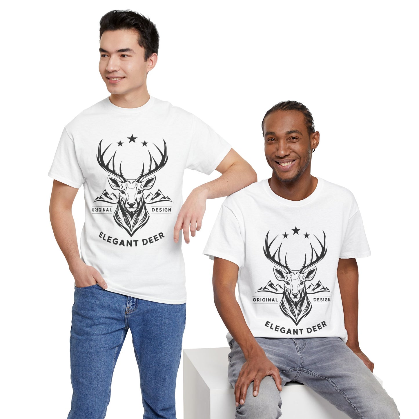 Elegant Deer Unisex Heavy Cotton T-shirt Supporter Collection Winter 2025