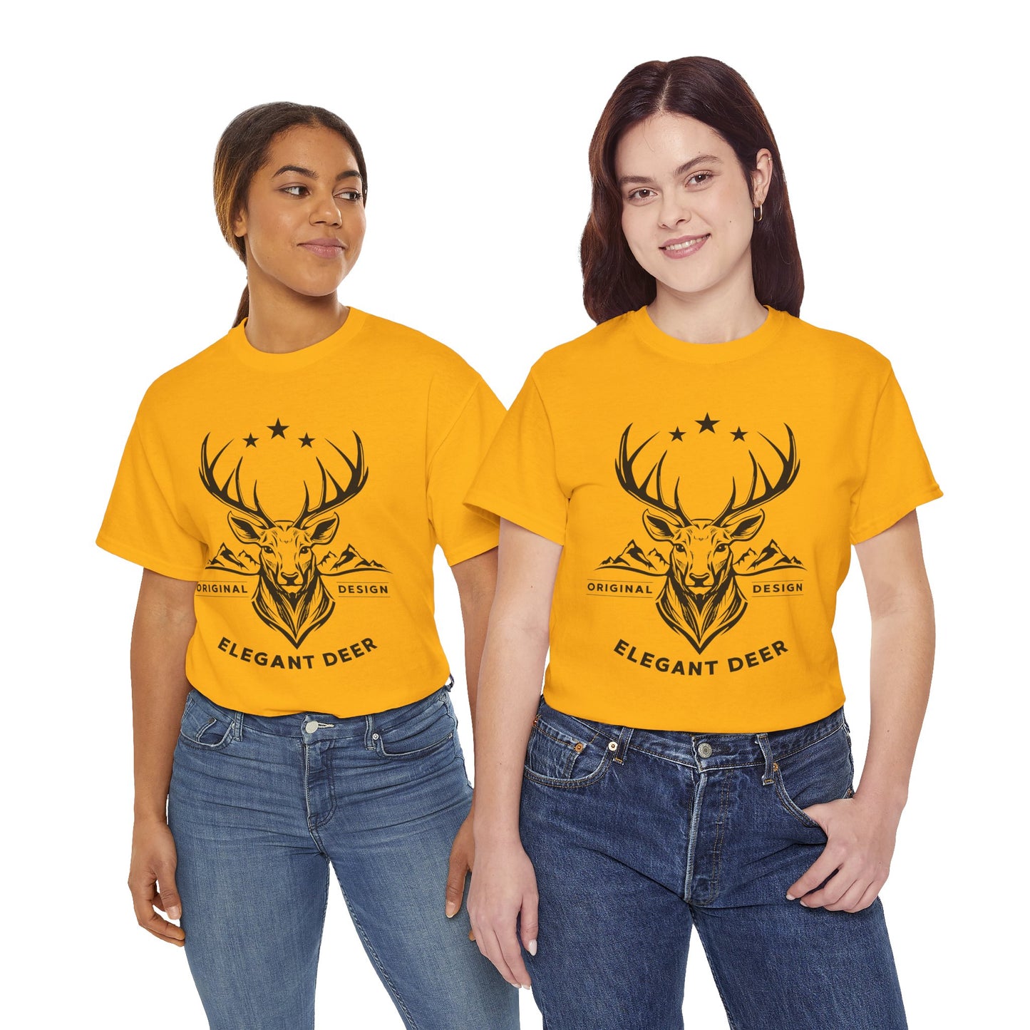 Elegant Deer Unisex Heavy Cotton T-shirt Supporter Collection Winter 2025