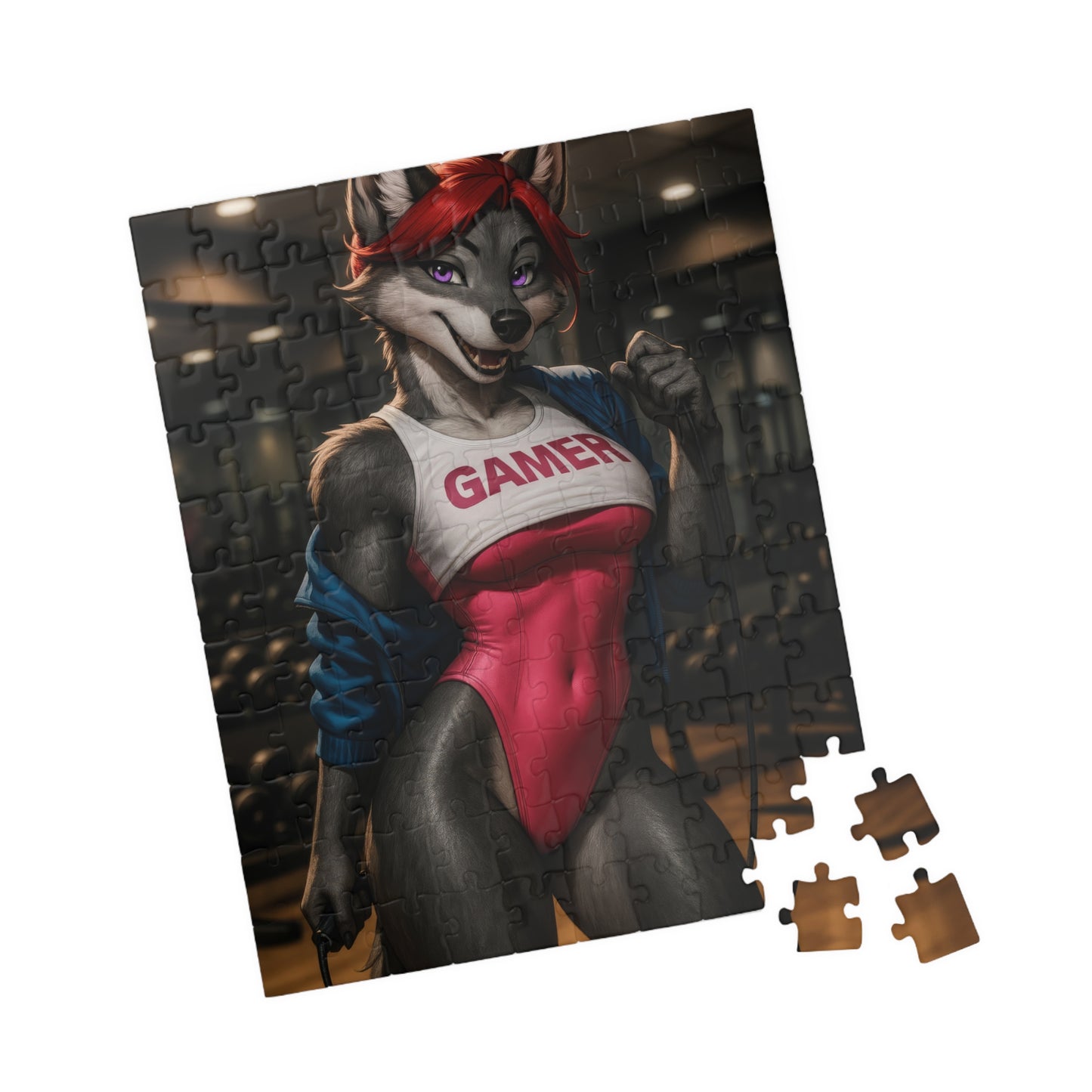 🐺 Fitness Furry Puzzle – Gamer Wolf Girl Edition 🎮💪