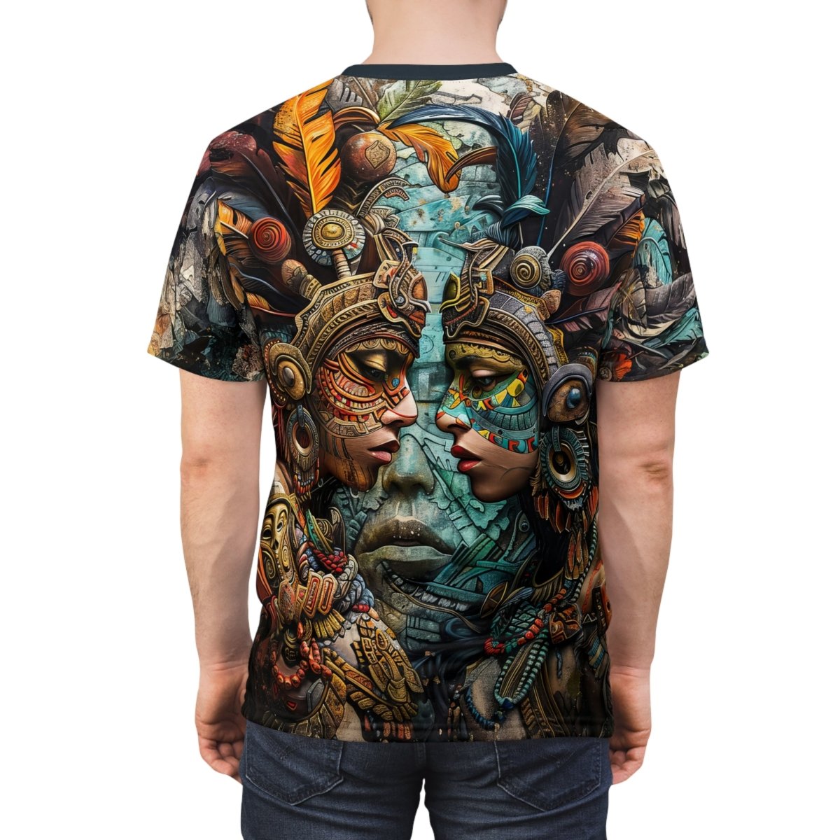 Ancient Echoes: The Aztec T-Shirt (AOP) - Elegant Deer