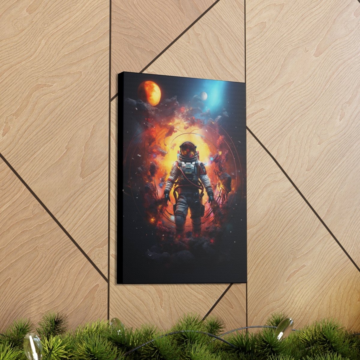 Astronaut portal to the nebula Canvas Poster - Elegant Deer
