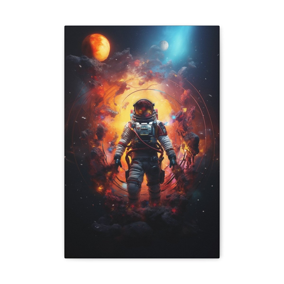 Astronaut portal to the nebula Canvas Poster - Elegant Deer