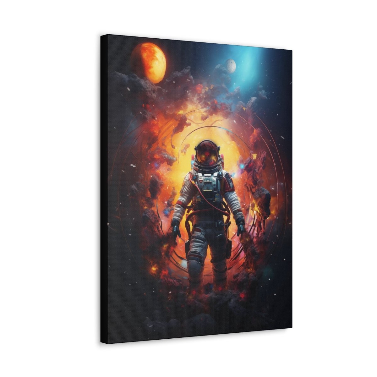 Astronaut portal to the nebula Canvas Poster - Elegant Deer