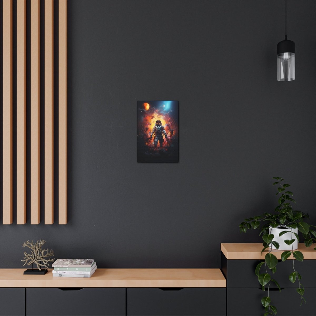Astronaut portal to the nebula Canvas Poster - Elegant Deer