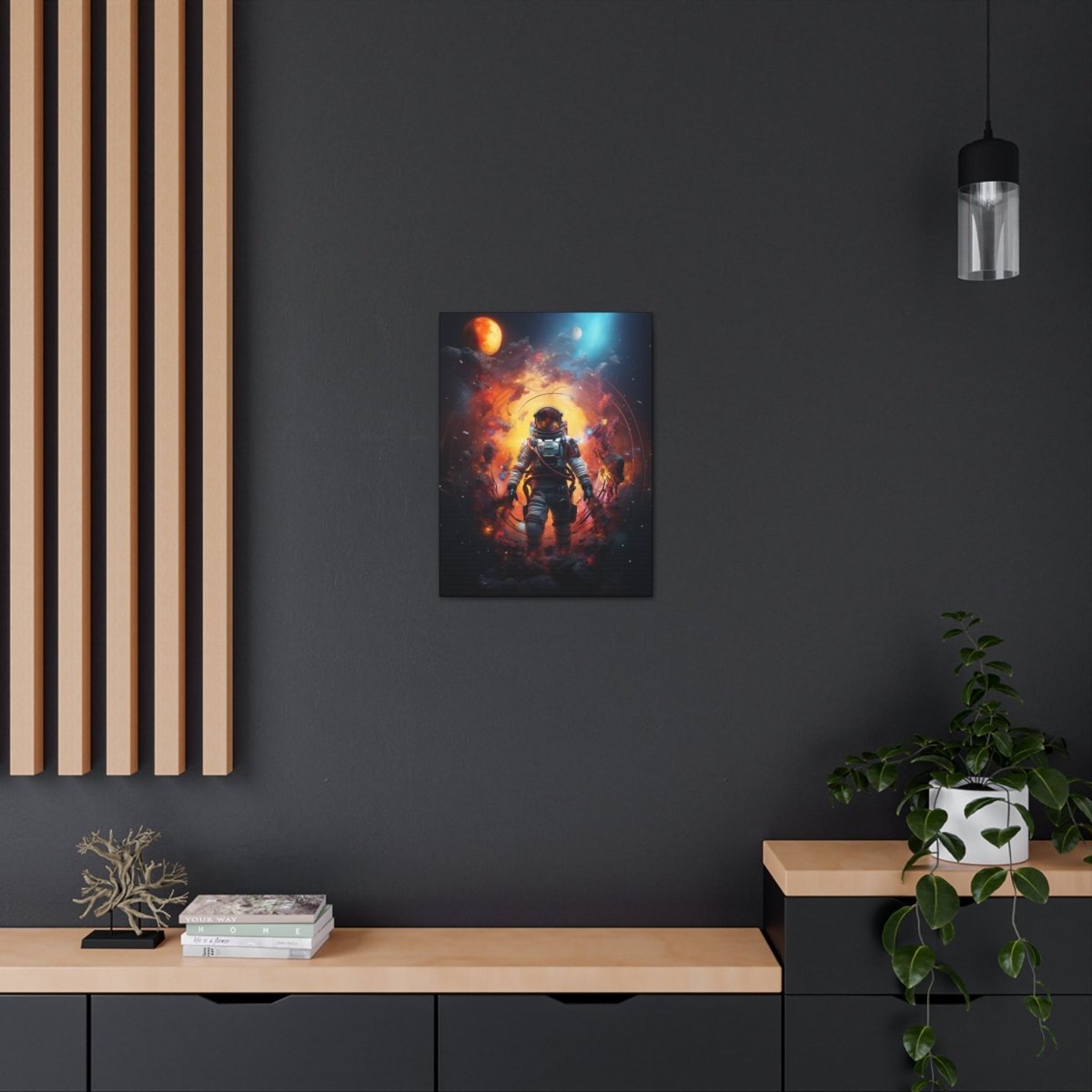 Astronaut portal to the nebula Canvas Poster - Elegant Deer