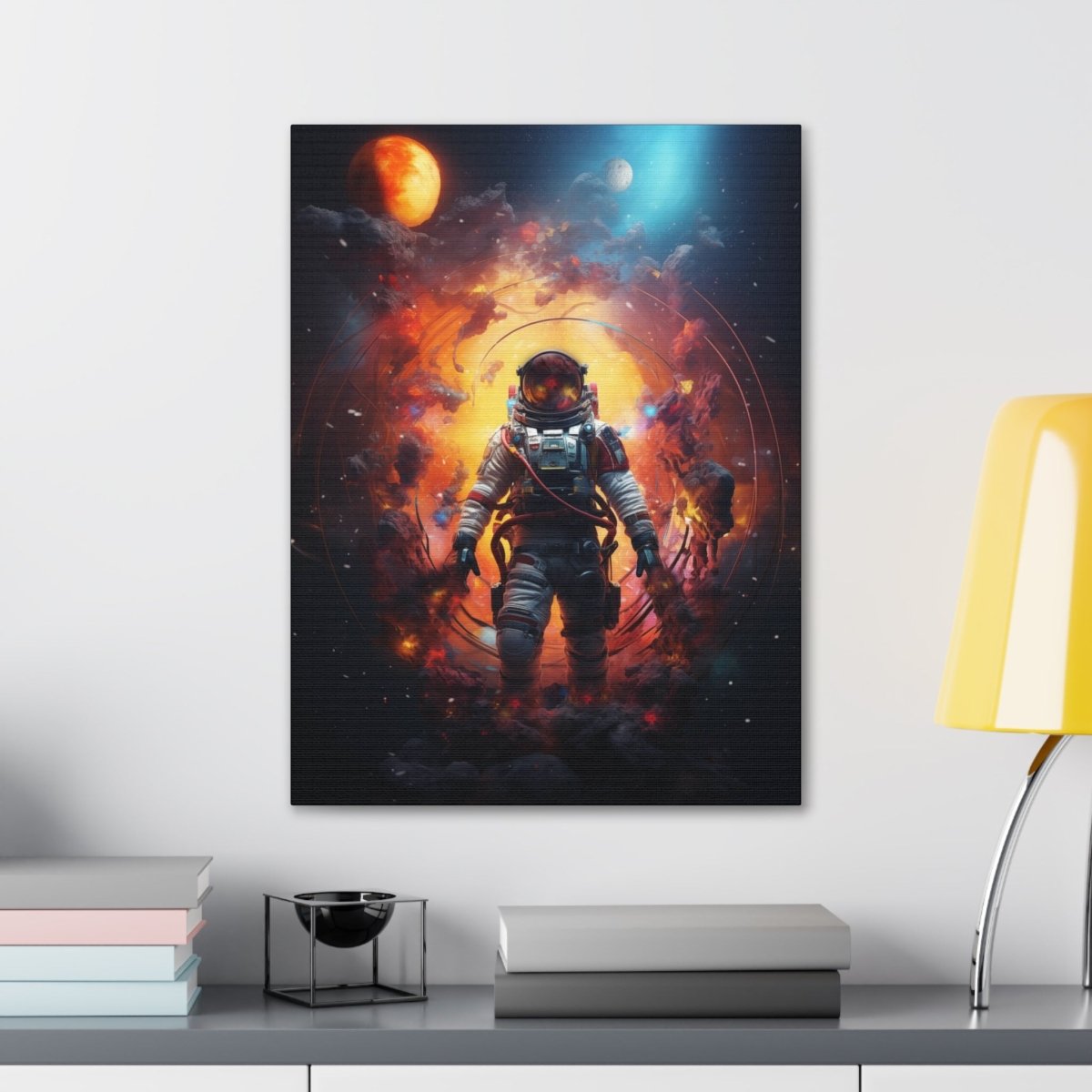 Astronaut portal to the nebula Canvas Poster - Elegant Deer