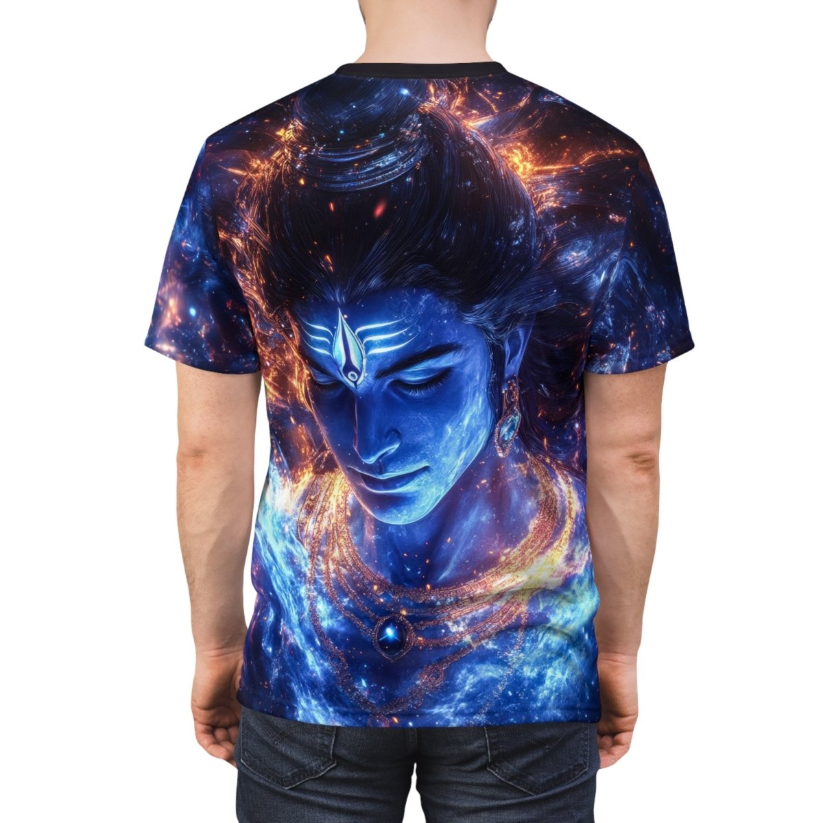 Celestial Shiva: Cosmic Energy AOP T-Shirt - Elegant Deer
