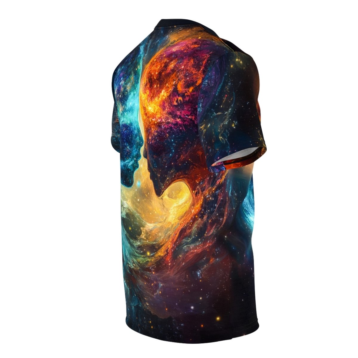 Cosmic Connection: Celestial Lovers AOP T-Shirt - Elegant Deer