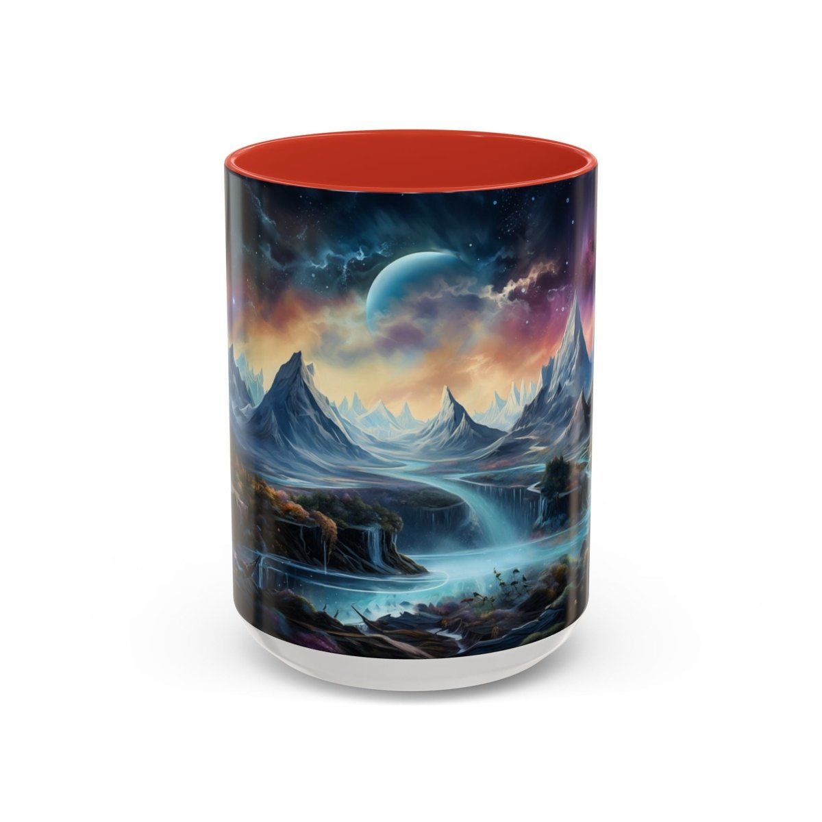 Cosmic Fantasy Landscape Coffee Mug, 15oz - Elegant Deer