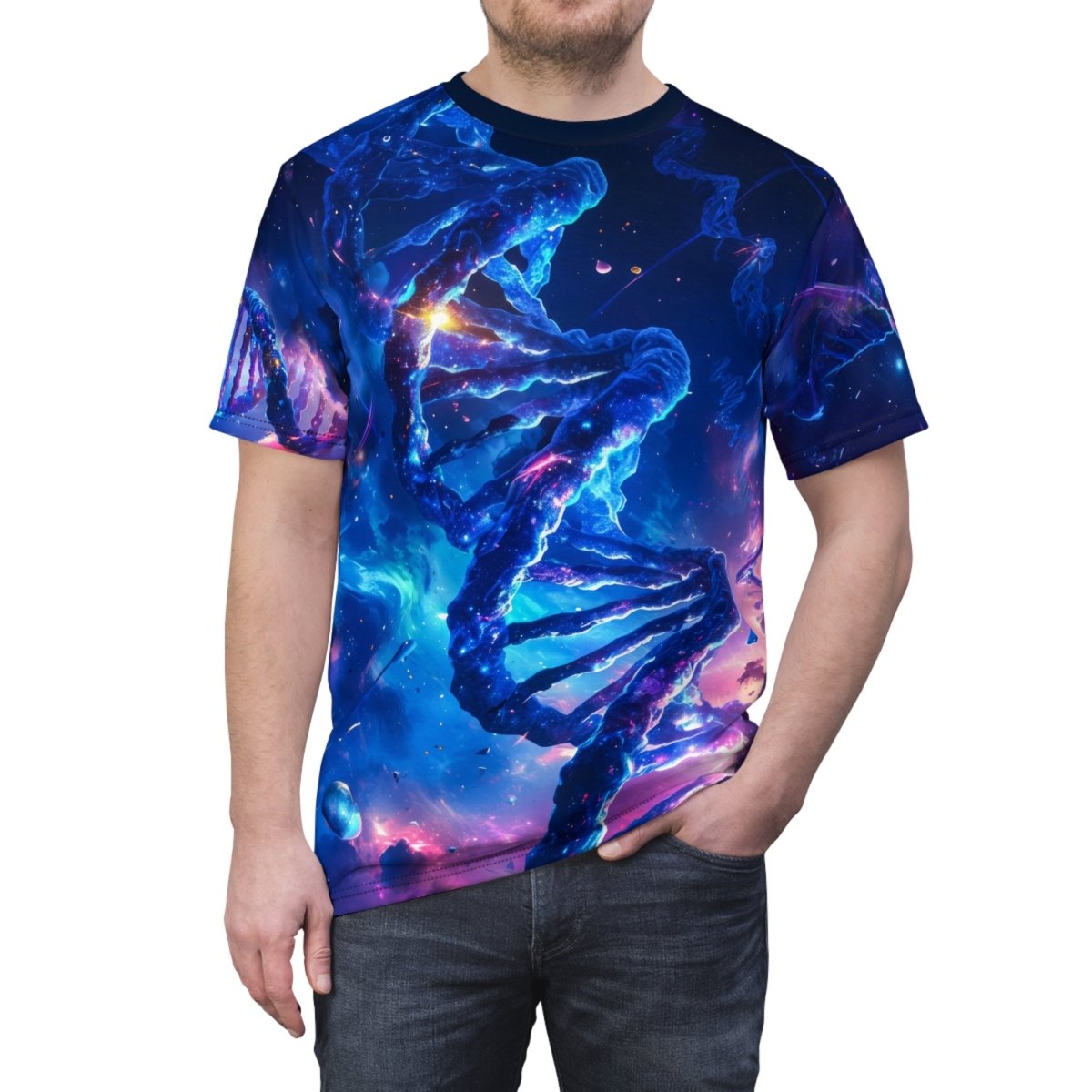 Cosmic Helix Nebula T-Shirt (AOP) - Elegant Deer