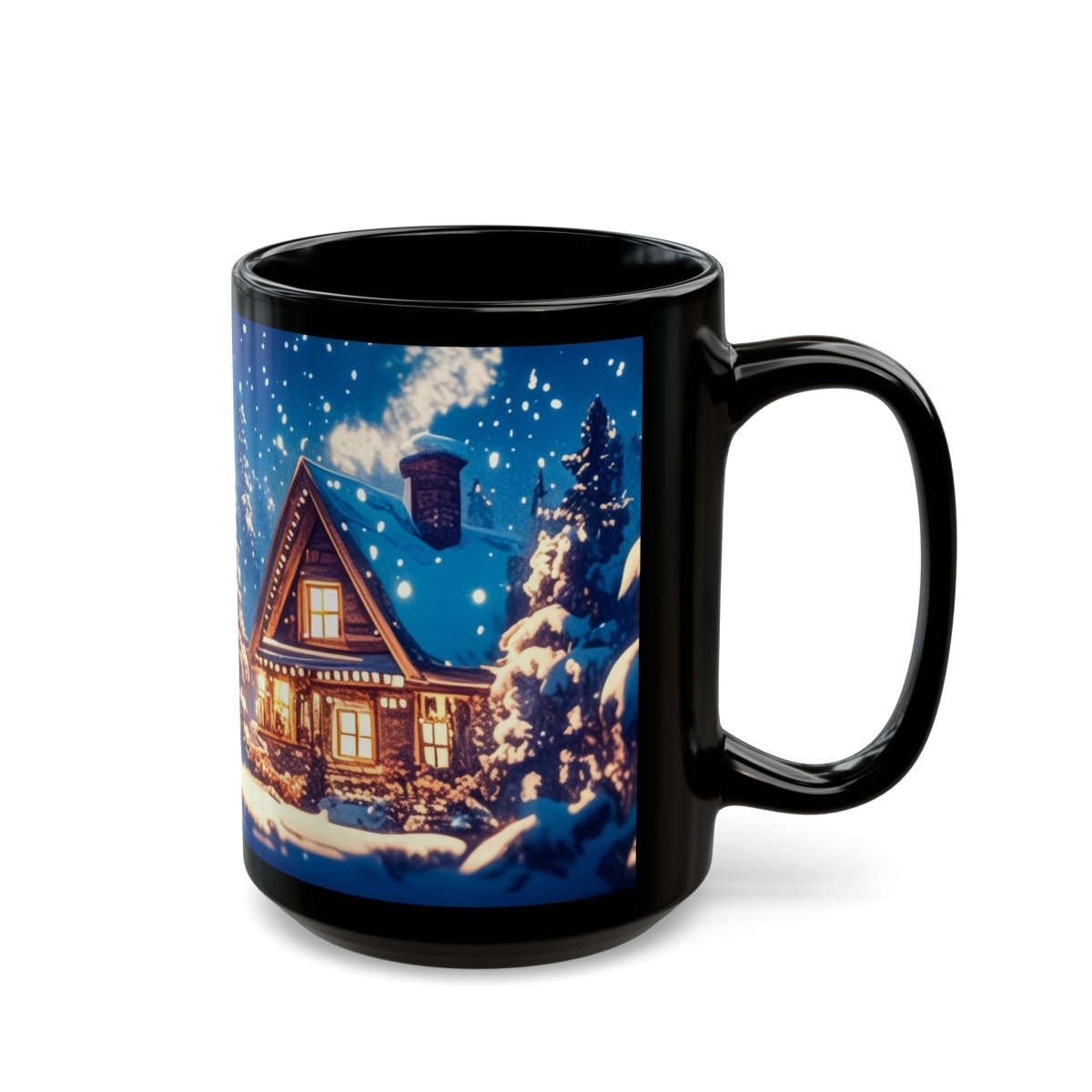 Cozy Winter Cabin Mug – Warmth in Every Sip 15oz - Elegant Deer
