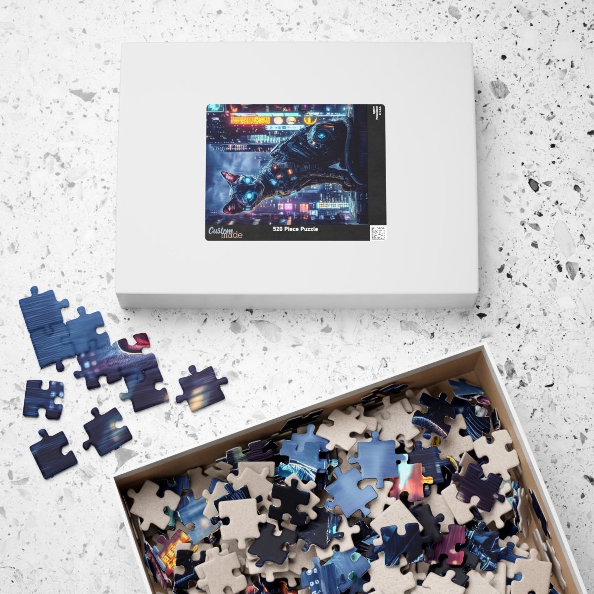 🐱 Cyberpunk Cat Puzzle – Neon Futuristic Edition 🌆 - Elegant Deer