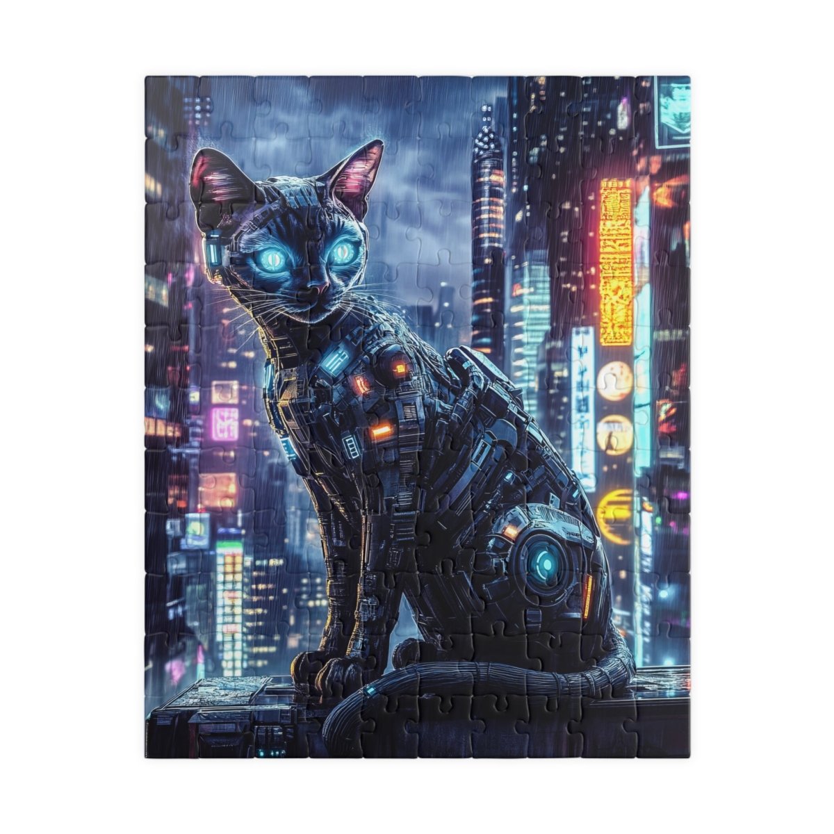 🐱 Cyberpunk Cat Puzzle – Neon Futuristic Edition 🌆 - Elegant Deer