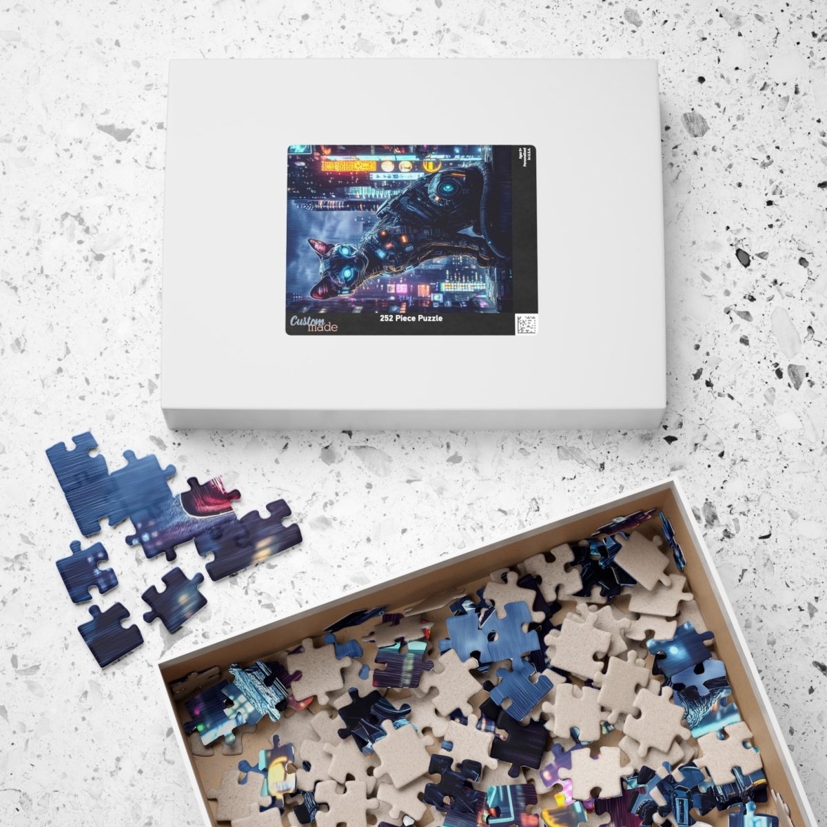 🐱 Cyberpunk Cat Puzzle – Neon Futuristic Edition 🌆 - Elegant Deer